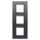 GEWISS - PLACCA LUX INTERNATIONAL - IN TECNOPOLIMERO VERNICIATO - 2+2+2 POSTI VERTICALE - ARDESIA ABSOLUTE - CORNICE ARDESIA OPACO - CHORUSMART