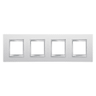 GEWISS - PLACCA LUX INTERNATIONAL - IN TECNOPOLIMERO - 2+2+2+2 POSTI ORIZZONTALE - BIANCO - CHORUSMART