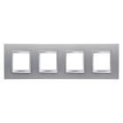 GEWISS - PLACCA LUX INTERNATIONAL - IN TECNOPOLIMERO VERNICIATO - 2+2+2+2 POSTI ORIZZONTALE - TITANIO - CHORUSMART