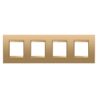 GEWISS - PLACCA LUX INTERNATIONAL - IN METALLO - 2+2+2+2 POSTI ORIZZONTALE - ORO - CORNICE ORO OPACO - CHORUSMART