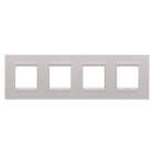 GEWISS - PLACCA LUX INTERNATIONAL - IN METALLO - 2+2+2+2 POSTI ORIZZONTALE - NATURAL BEIGE MONOCHROME - CHORUSMART