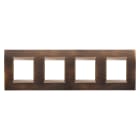 GEWISS - PLACCA LUX INTERNATIONAL - IN METALLO - 2+2+2+2 POSTI ORIZZONTALE - OTTONE ANTICO - CORNICE BRONZO SCURO OPACO - CHORUSMART