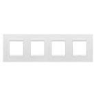GEWISS - PLACCA LUX INTERNATIONAL - IN METALLO - 2+2+2+2 POSTI ORIZZONTALE - BIANCO SATINATO MONOCHROME - CHORUSMART