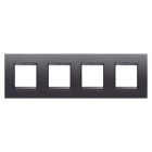 GEWISS - PLACCA LUX INTERNATIONAL - IN TECNOPOLIMERO VERNICIATO - 2+2+2+2 POSTI ORIZZONTALE - ARDESIA ABSOLUTE- CORNICE ARDESIA OPACO - CHORUSMART