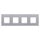 GEWISS - PLACCA LUX INTERNATIONAL - IN TECNOPOLIMERO VERNICIATO - 2+2+2+2 POSTI ORIZZONTALE - TITANIO MONOCHROME - CHORUSMART