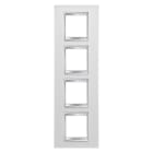 GEWISS - PLACCA LUX INTERNATIONAL - IN TECNOPOLIMERO - 2+2+2+2 POSTI VERTICALE - BIANCO - CHORUSMART