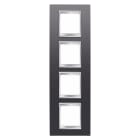 GEWISS - PLACCA LUX INTERNATIONAL - IN TECNOPOLIMERO VERNICIATO - 2+2+2+2 POSTI VERTICALE - ARDESIA - CHORUSMART