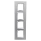 GEWISS - PLACCA LUX INTERNATIONAL - IN TECNOPOLIMERO VERNICIATO - 2+2+2+2 POSTI VERTICALE - TITANIO - CHORUSMART