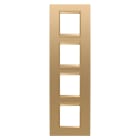 GEWISS - PLACCA LUX INTERNATIONAL - IN METALLO - 2+2+2+2 POSTI VERTICALE - ORO - CORNICE ORO OPACO - CHORUSMART