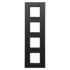 GEWISS - PLACCA LUX INTERNATIONAL - IN METALLO - 2+2+2+2 POSTI VERTICALE - NERO SATINATO MONOCHROME - CHORUSMART