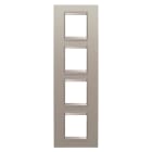 GEWISS - PLACCA LUX INTERNATIONAL - IN METALLO - 2+2+2+2 POSTI VERTICALE - ALLUMINIO SPAZZOLATO - CORNICE BRONZO CHIARO OPACO - CHORUSMART