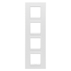 GEWISS - PLACCA LUX INTERNATIONAL - IN METALLO - 2+2+2+2 POSTI VERTICALE - BIANCO SATINATO MONOCHROME - CHORUSMART