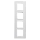 GEWISS - PLACCA LUX INTERNATIONAL - IN TECNOPOLIMERO - 2+2+2+2 POSTI VERTICALE - BIANCO MONOCHROME - CHORUSMART