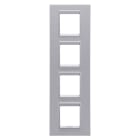 GEWISS - PLACCA LUX INTERNATIONAL - IN TECNOPOLIMERO VERNICIATO - 2+2+2+2 POSTI VERTICALE - TITANIO MONOCHROME - CHORUSMART