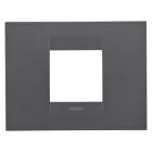 GEWISS - PLACCA GEO - IN TECNOPOLIMERO VERNICIATO - 2 POSTI - NERO SATINATO - CHORUSMART