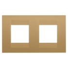 GEWISS - PLACCA GEO INTERNATIONAL - IN TECNOPOLIMERO VERNICIATO - 2+2 POSTI ORIZZONTALE - ORO - CHORUSMART GW16423VO