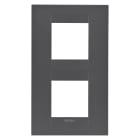 GEWISS - PLACCA GEO INTERNATIONAL - IN TECNOPOLIMERO VERNICIATO - 2+2 POSTI VERTICALE - NERO SATINATO - CHORUSMART GW16424VN