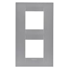 GEWISS - PLACCA GEO INTERNATIONAL - IN TECNOPOLIMERO VERNICIATO - 2+2 POSTI VERTICALE - TITANIO- CHORUSMART GW16424VT
