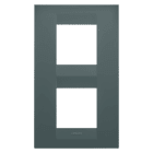 GEWISS - PLACCA GEO INTERNATIONAL - IN TECNOPOLIMERO VERNICIATO - 2+2 POSTI VERTICALE - OTTANIO - CHORUSMART GW16424VZ