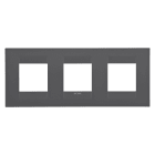 GEWISS - PLACCA GEO INTERNATIONAL - IN TECNOPOLIMERO VERNICIATO - 2+2+2 POSTI ORIZZONTALE - NERO SATINATO - CHORUSMART