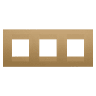 GEWISS - PLACCA GEO INTERNATIONAL - IN TECNOPOLIMERO VERNICIATO - 2+2+2 POSTI ORIZZONTALE - ORO - CHORUSMART GW16426VO