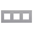 GEWISS - PLACCA GEO INTERNATIONAL - IN TECNOPOLIMERO VERNICIATO - 2+2+2 POSTI ORIZZONTALE - TITANIO - CHORUSMART GW16426VT