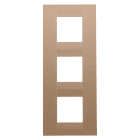 GEWISS - PLACCA GEO INTERNATIONAL - IN TECNOPOLIMERO VERNICIATO - 2+2+2 POSTI VERTICALE - RAME CHIARO - CHORUSMART GW16427VX