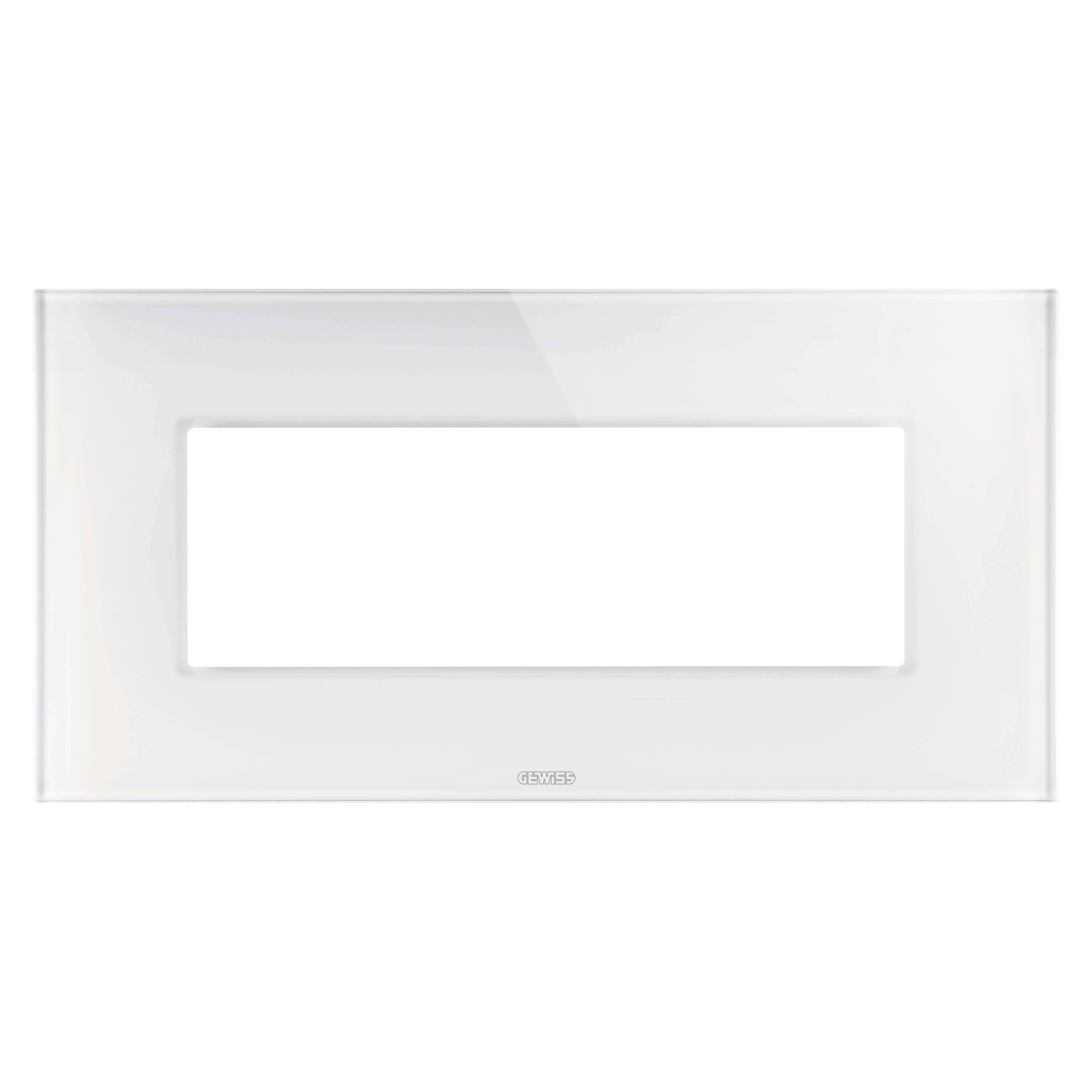 GEWISS - PLACCA ICE - IN VETRO - 6 POSTI - BIANCO - CHORUSMART