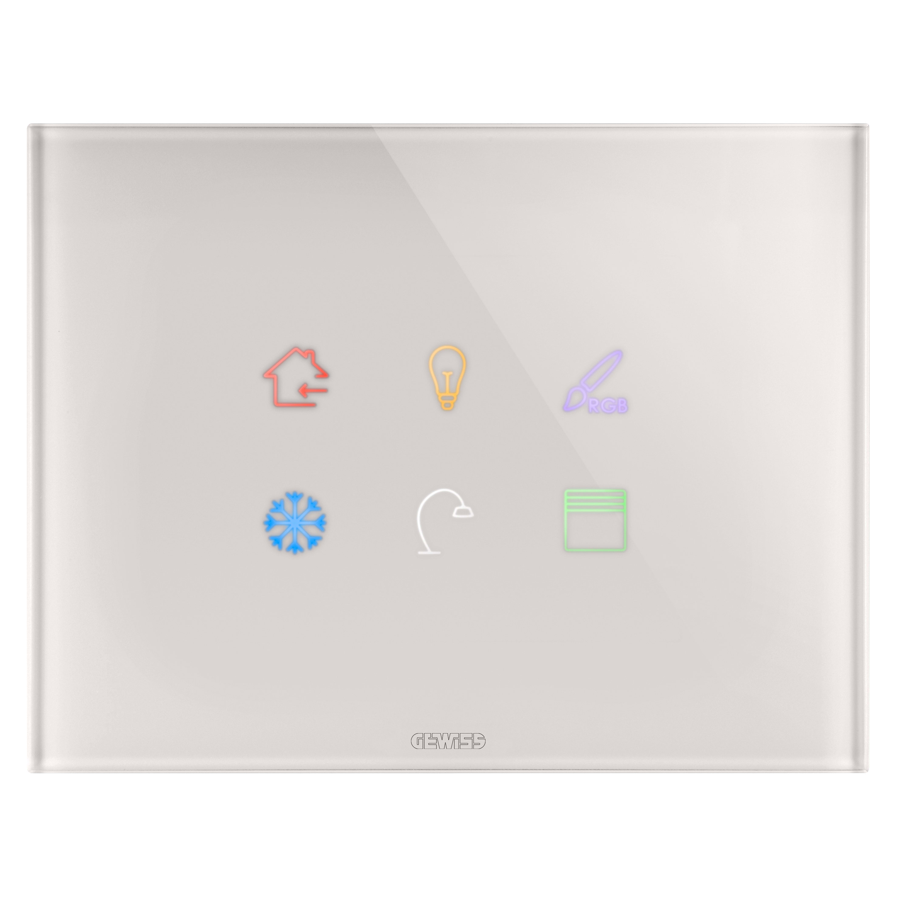 GEWISS - PLACCA ICE TOUCH KNX - IN VETRO - 6 AREE TOUCH - NATURAL BEIGE - CHORUSMART GW16946CL