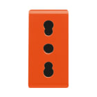 GEWISS - PRESA STANDARD ITALIANO 250V ac - PER LINEE DEDICATE - 2P+T 16A BIVALENTE - P17-11 - 1 MODULO - ARANCIO - SYSTEM GW20286