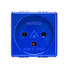 GEWISS - PRESA STANDARD ISRAELIANO 250V ac - PER APPLICAZIONI SPECIALI - 2P+T 16A - 2 MODULI - BLU - SYSTEM