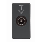 GEWISS - PRESA COASSIALE TV SCHERMATURA CLASSE A - CONNETTORE IEC MASCHIO 9,5mm - PASSANTE 14 dB - 1 MODULO - SYSTEM BLACK