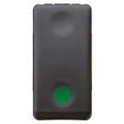 GEWISS - PULSANTE UNIPOLARE 250V ac - NA 10A - CONTATTO AUSILIARE NC - MARCIA - SIMBOLO VERDE - 1 MODULO- SYSTEM BLACK