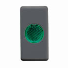GEWISS - SPIA DI SEGNALAZIONE SINGOLA - 12/24/250V - VERDE - 1 MODULO - SYSTEM BLACK GW21604