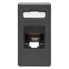 GEWISS - PRESA RJ45 - 4 COPPIE - CATEGORIA 6 - UTP - TOOLLESS - 1 MODULO - SYSTEM BLACK GW21684