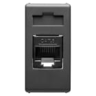 GEWISS - PRESA RJ45 - 4 COPPIE - CATEGORIA 6 - UTP - TOOLLESS - 1 MODULO - SYSTEM BLACK GW21685