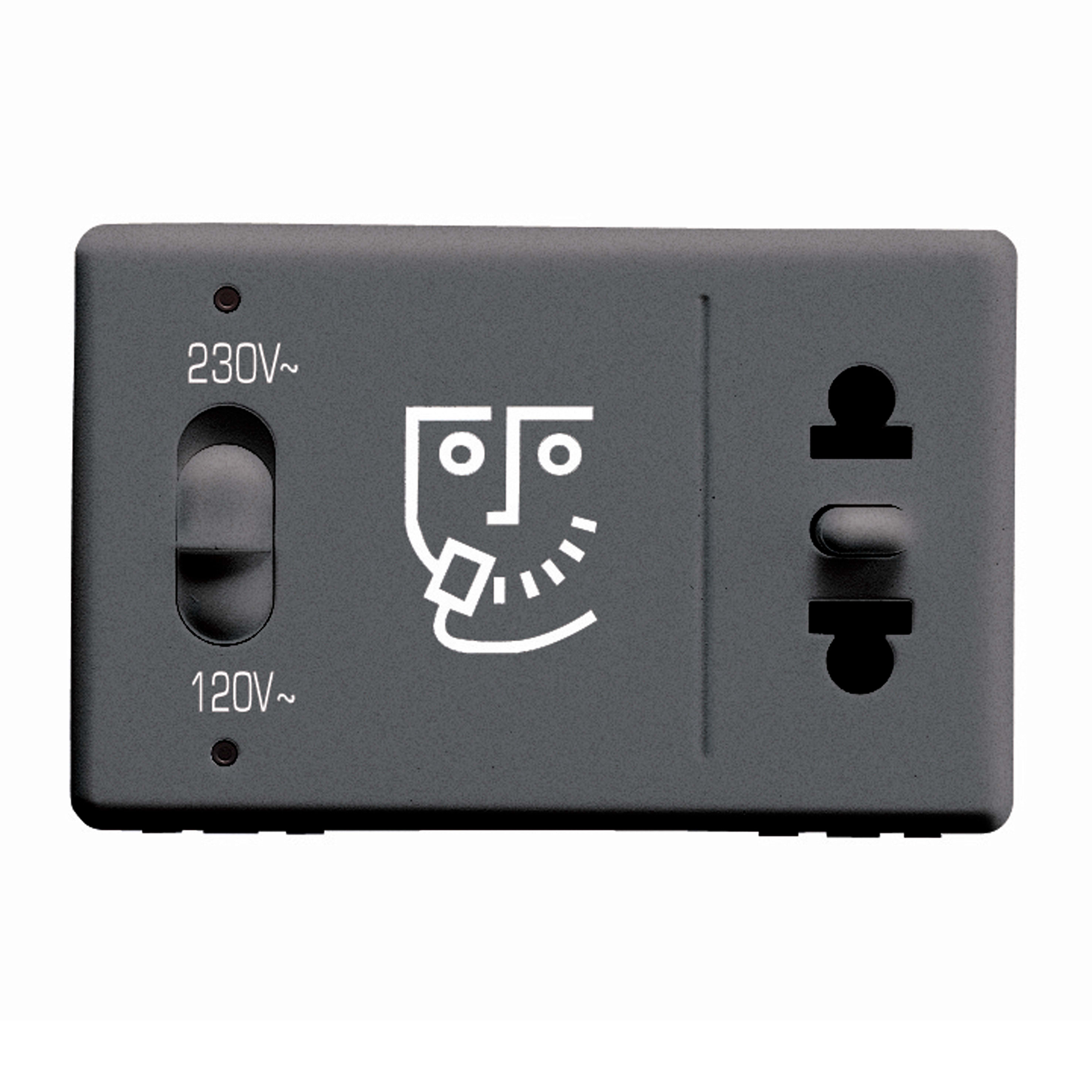 GEWISS - PRESA PER RASOIO PER IMPIANTI ALBERGHIERI - STANDARD EURO/AMERICANO - SEGNALAZIONE LUMINOSA TENSIONE - 230V50/60Hz - 3 MODULI - SYSTEM BLACK GW21841