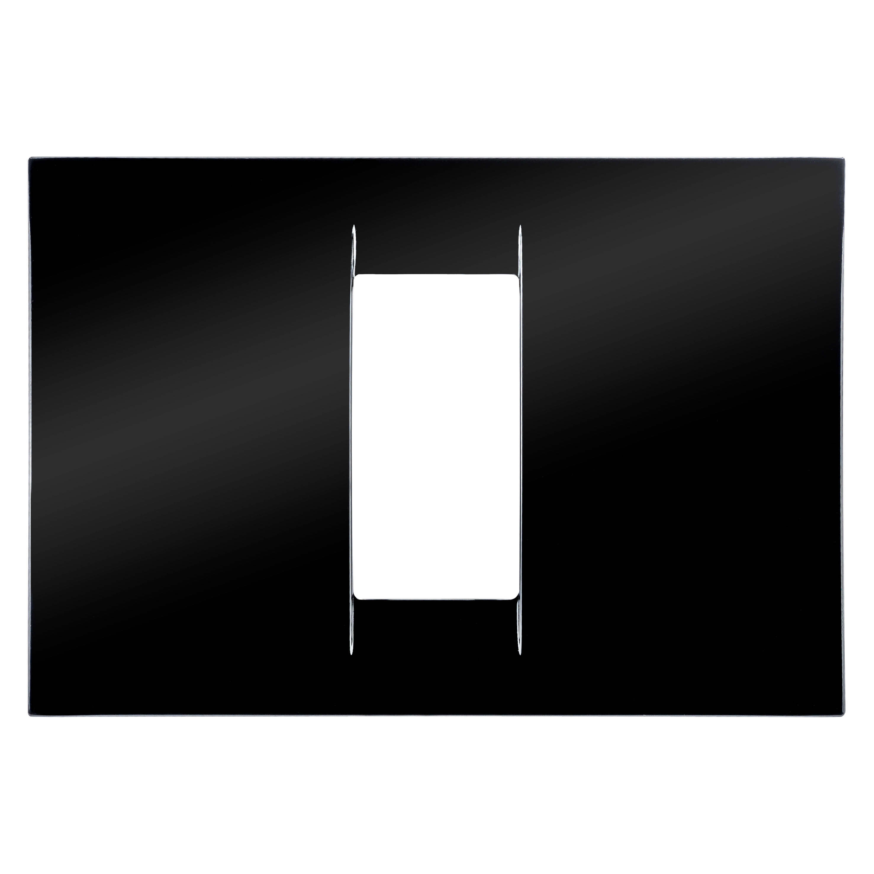 GEWISS - PLACCA VIRNA - IN TECNOPOLIMERO FINITURA LUCIDA - 1 POSTO - NERO TONER - SYSTEM GW22111