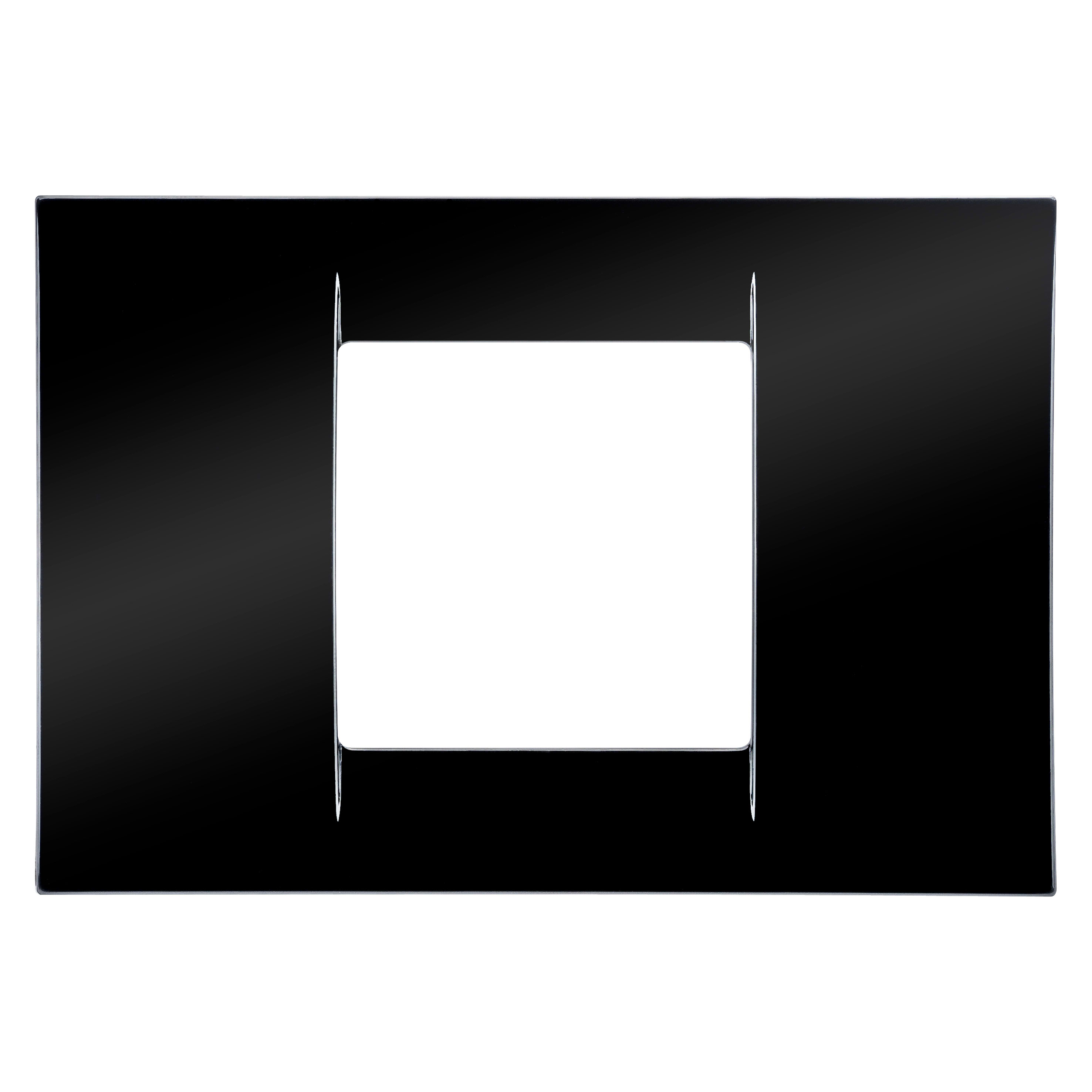 GEWISS - PLACCA VIRNA - IN TECNOPOLIMERO FINITURA LUCIDA - 2 POSTI - NERO TONER - SYSTEM GW22112