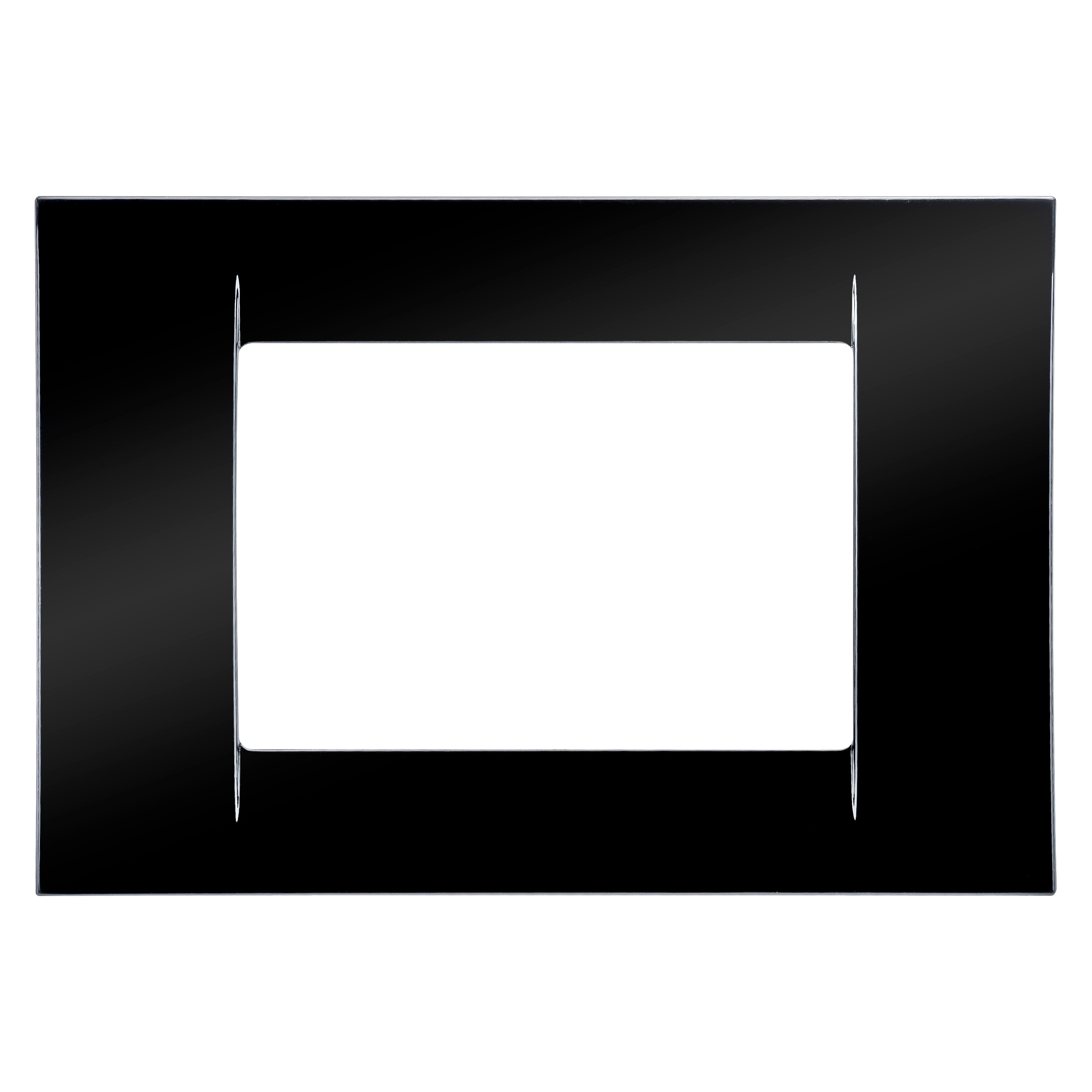 GEWISS - PLACCA VIRNA - IN TECNOPOLIMERO FINITURA LUCIDA - 3 POSTI - NERO TONER - SYSTEM GW22113