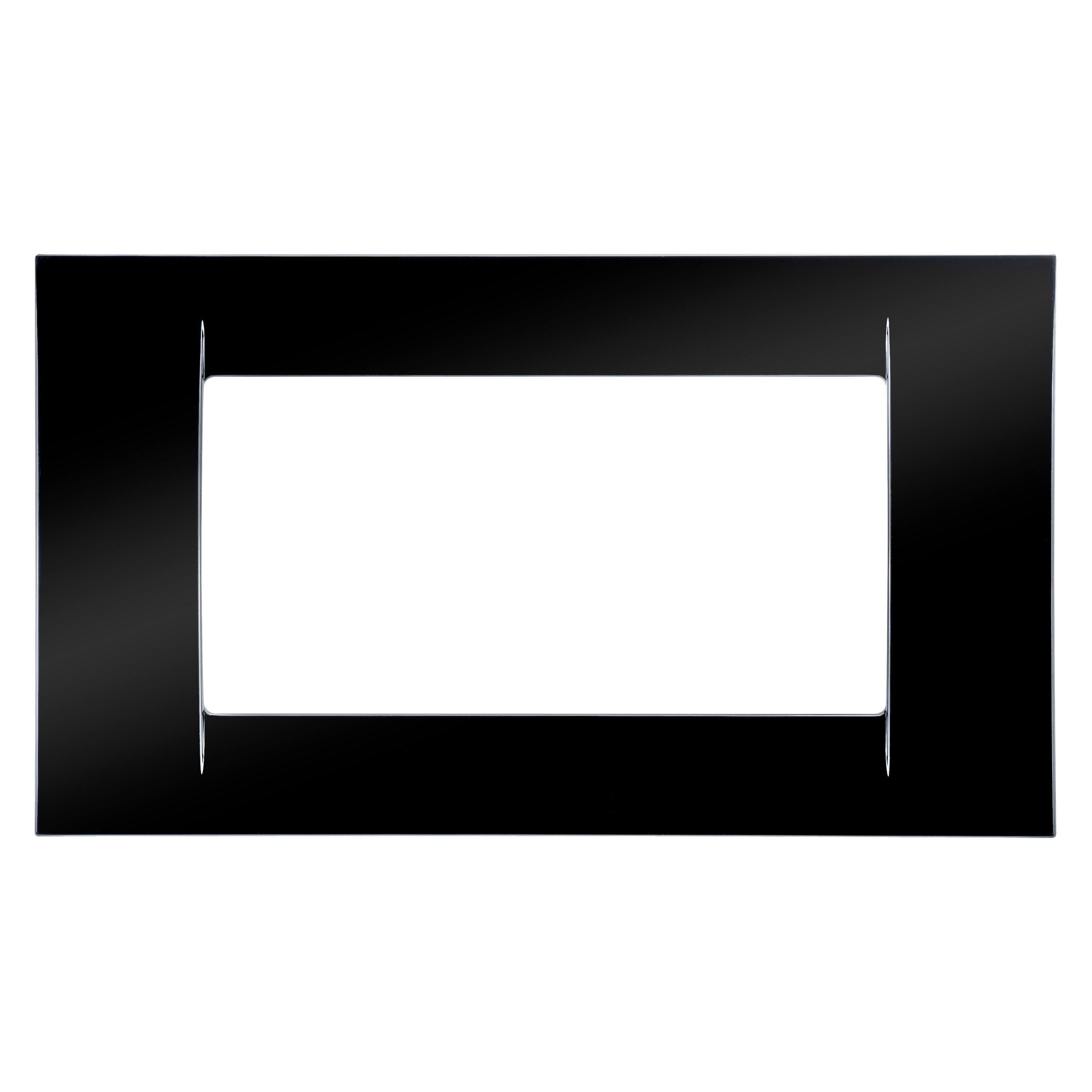 GEWISS - PLACCA VIRNA - IN TECNOPOLIMERO FINITURA LUCIDA - 4 POSTI - NERO TONER - SYSTEM GW22114