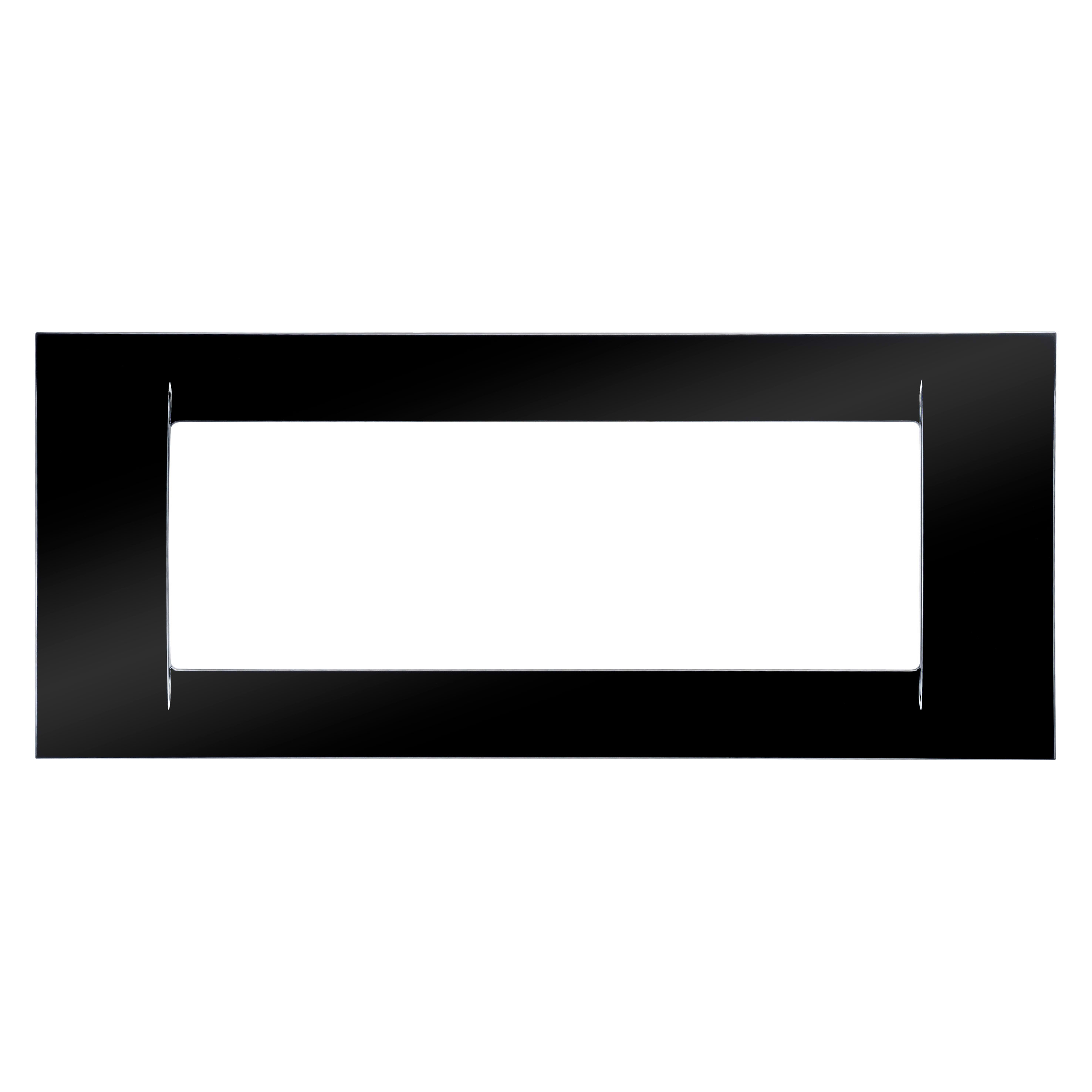 GEWISS - PLACCA VIRNA - IN TECNOPOLIMERO FINITURA LUCIDA - 6 POSTI - NERO TONER - SYSTEM GW22116
