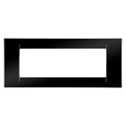 GEWISS - PLACCA VIRNA - IN TECNOPOLIMERO FINITURA LUCIDA - 6 POSTI - NERO TONER - SYSTEM GW22116