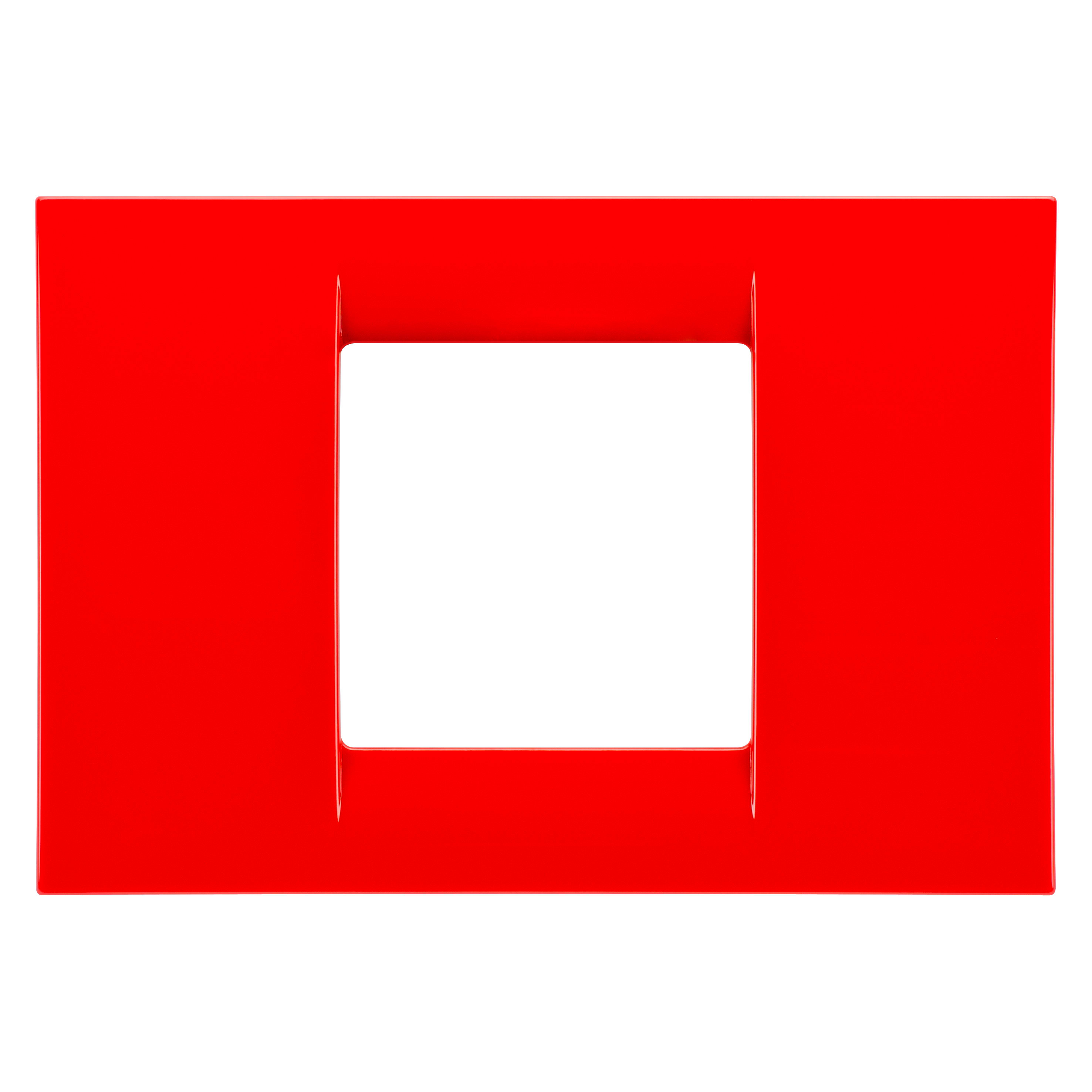 GEWISS - PLACCA VIRNA - IN TECNOPOLIMERO FINITURA LUCIDA - 2 POSTI - ROSSO GERANIO - SYSTEM GW22122