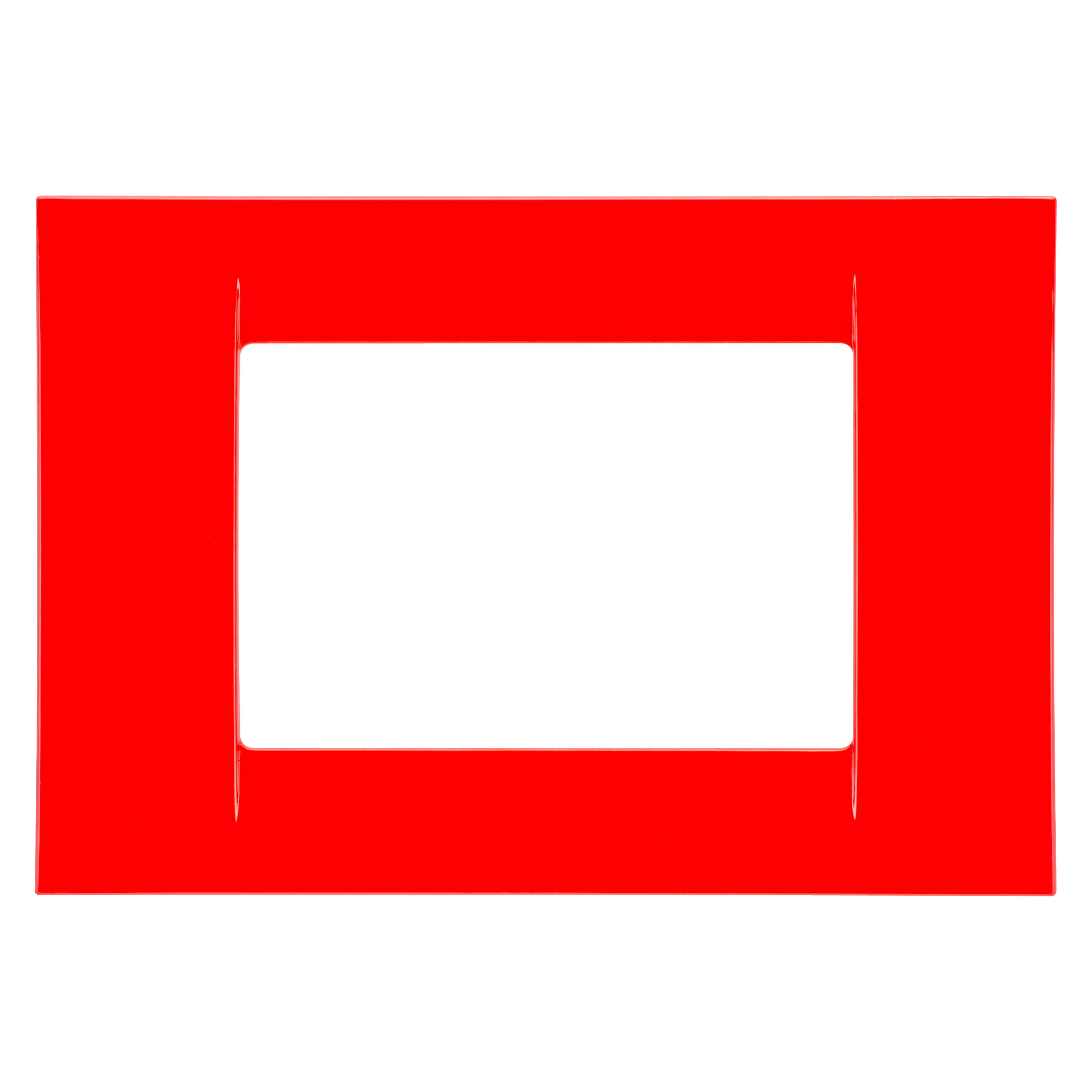 GEWISS - PLACCA VIRNA - IN TECNOPOLIMERO FINITURA LUCIDA - 3 POSTI - ROSSO GERANIO - SYSTEM GW22123