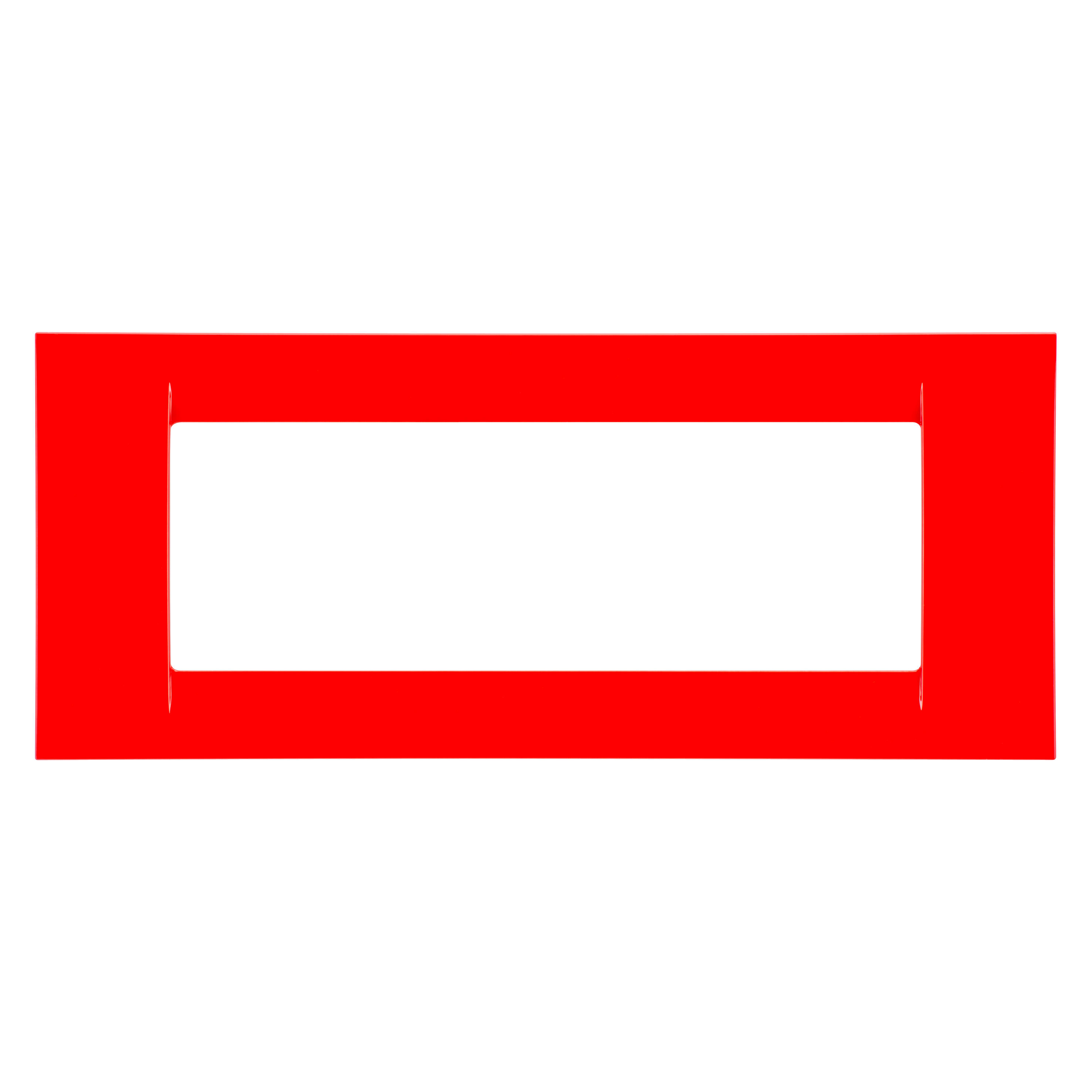 GEWISS - PLACCA VIRNA - IN TECNOPOLIMERO FINITURA LUCIDA - 6 POSTI - ROSSO GERANIO - SYSTEM GW22126