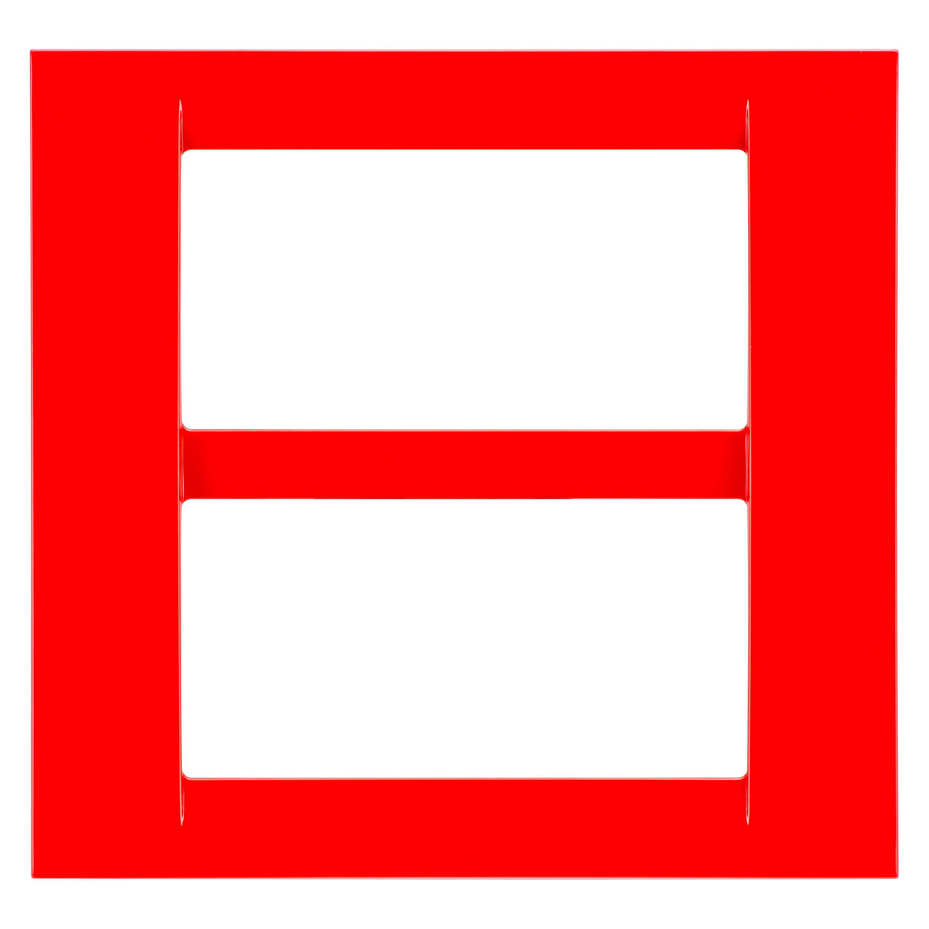 GEWISS - PLACCA VIRNA - IN TECNOPOLIMERO FINITURA LUCIDA - 8 POSTI (4+4 SOVRAPPOSTI) - ROSSO GERANIO - SYSTEM GW22127