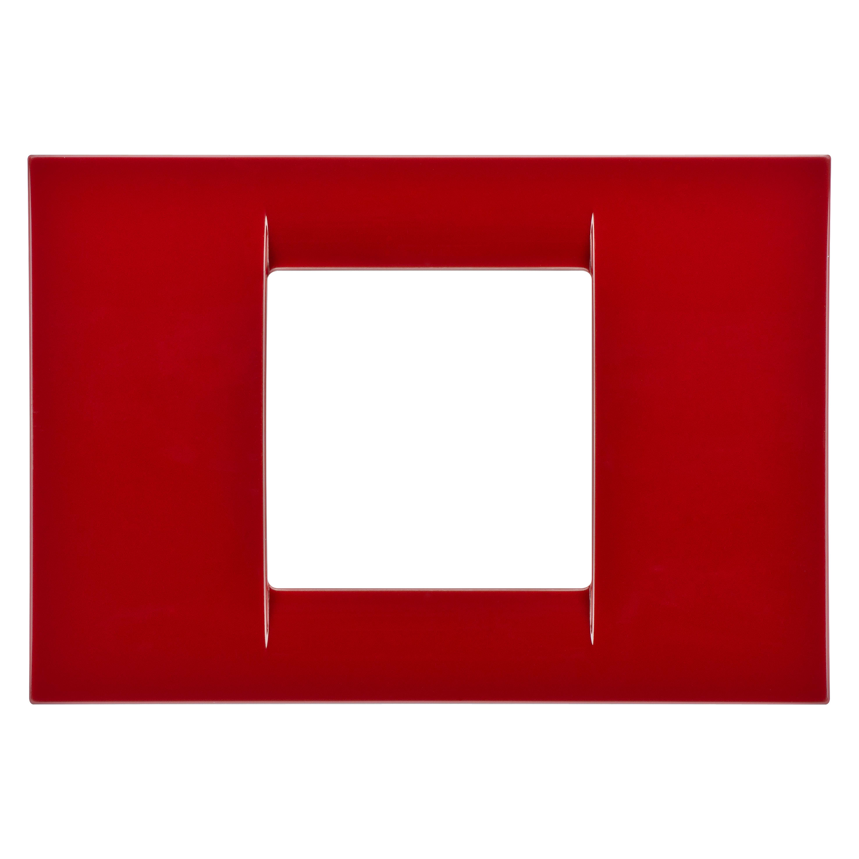 GEWISS - PLACCA VIRNA - IN TECNOPOLIMERO FINITURA LUCIDA - 2 POSTI - AMARANTO CLASSICO - SYSTEM