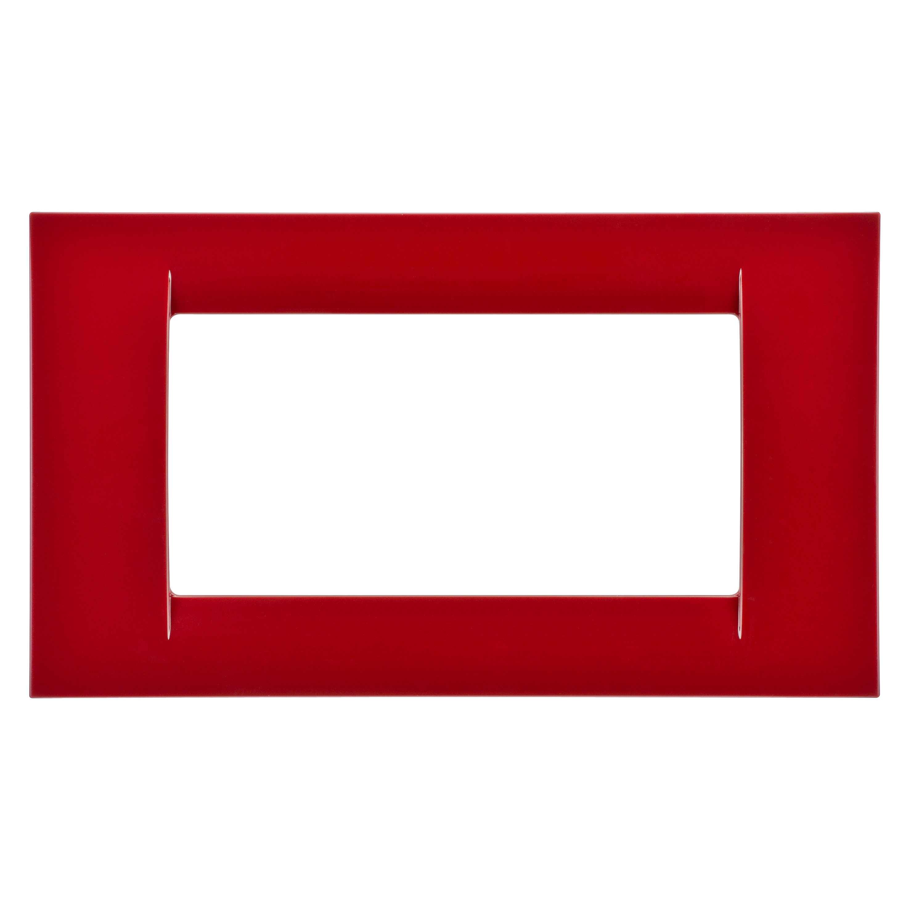 GEWISS - PLACCA VIRNA - IN TECNOPOLIMERO FINITURA LUCIDA - 4 POSTI - AMARANTO CLASSICO - SYSTEM GW22134