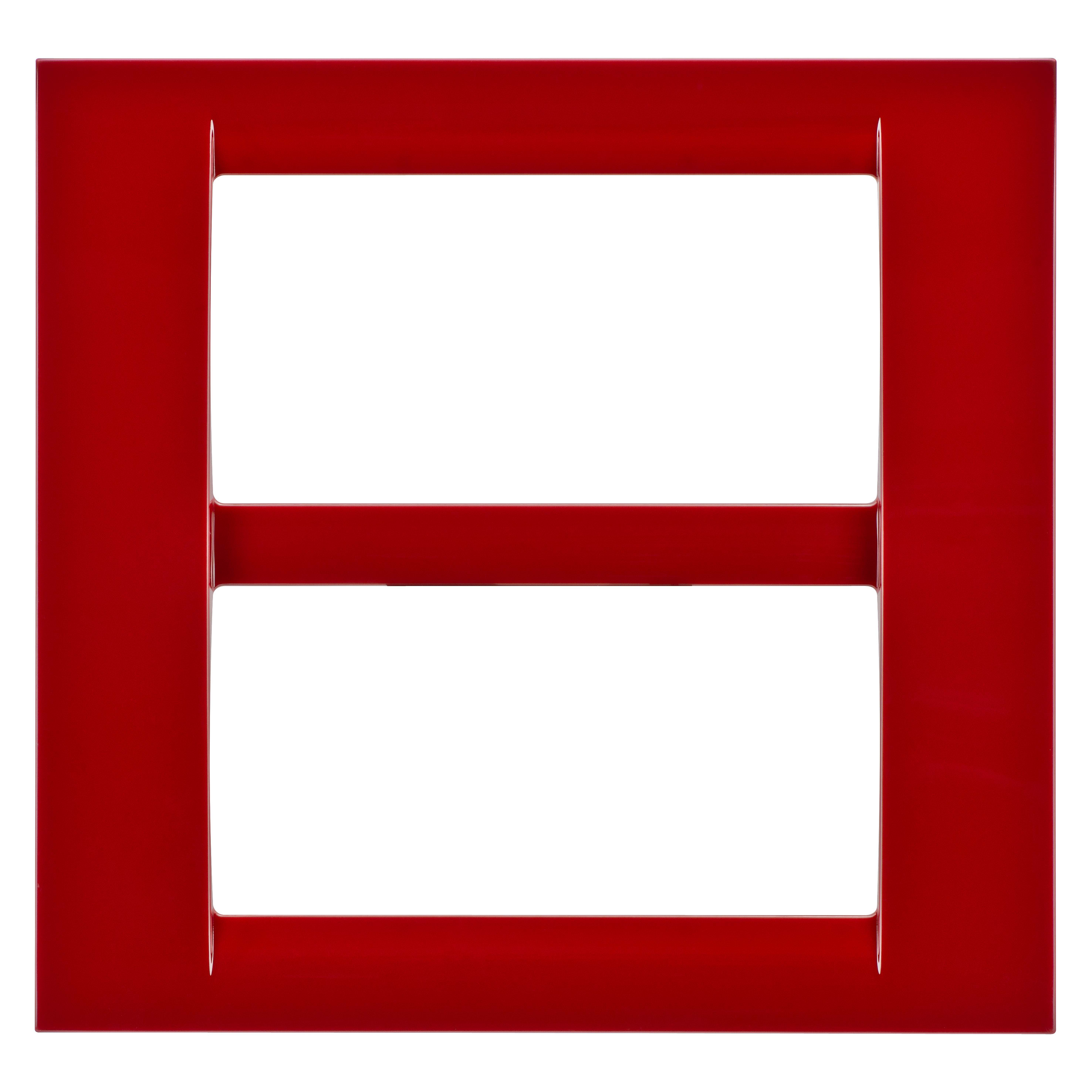 GEWISS - PLACCA VIRNA - IN TECNOPOLIMERO FINITURA LUCIDA - 8 POSTI (4+4 SOVRAPPOSTI) - AMARANTO CLASSICO - SYSTEM GW22137